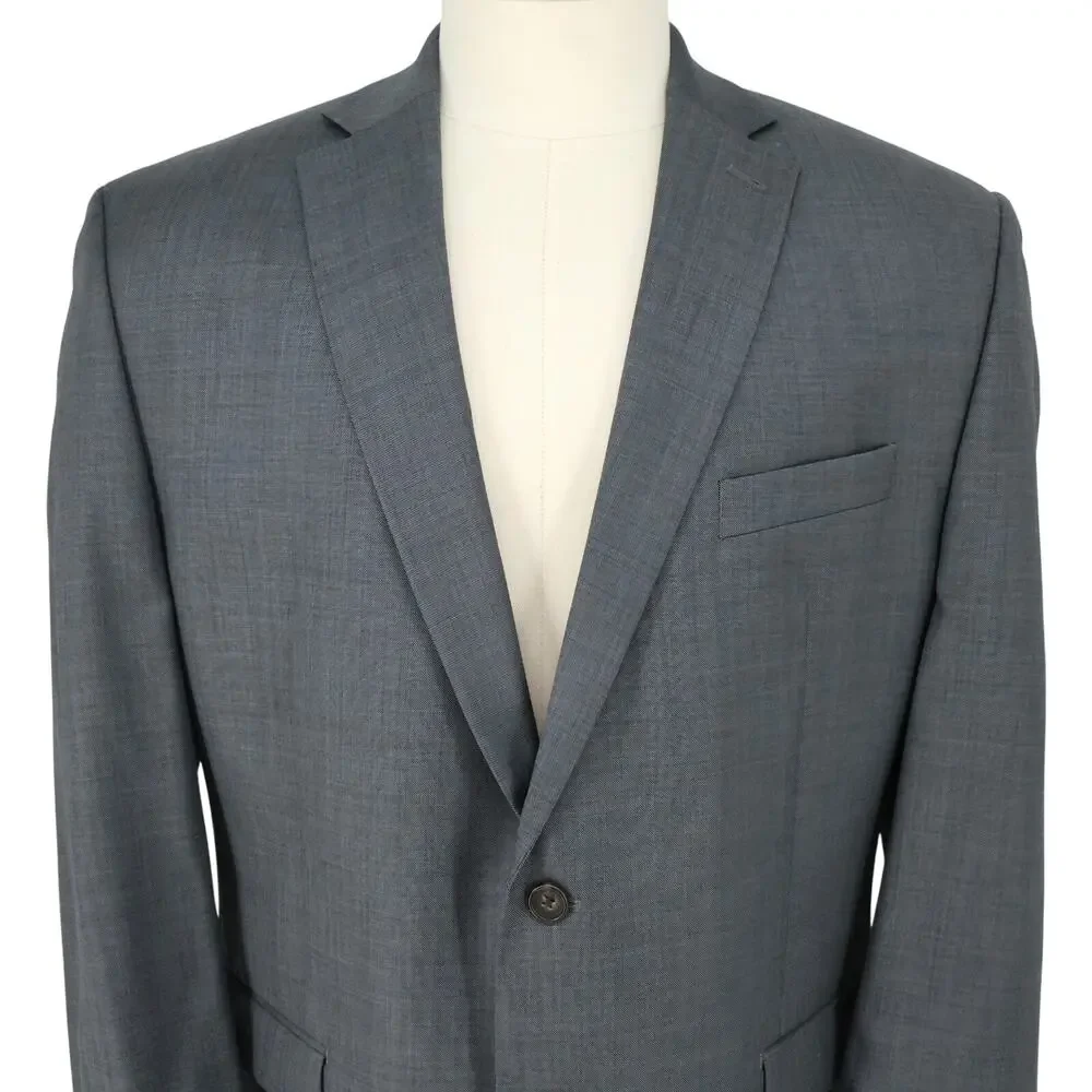 LRL Ralph Lauren Sport Coat Mens 44R Gray Wool Lined Blazer Jacket Preppy